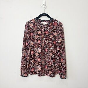 Loft Floral Long Sleeve Flowy Blouse